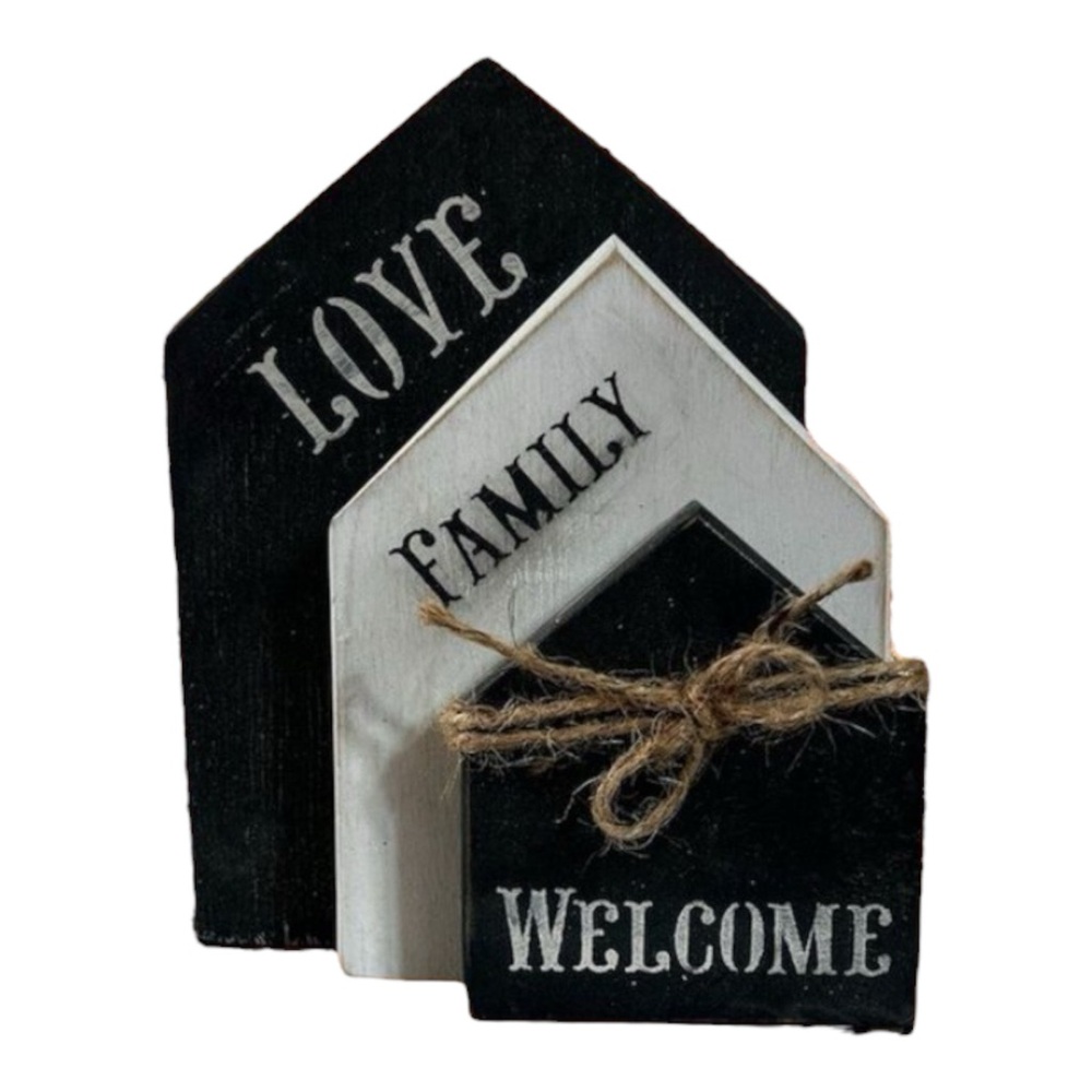 Hand Painted Stenciled Love Family Welcome Decor Farmhouse